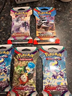 LOT OF 5 SEALED Pokemon TCG Scarlet and Violet Booster Packs Obsidian Paldea - Image 4