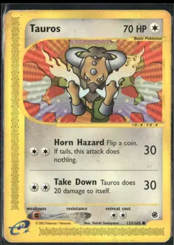 Tauros 133/165 Expedition Base Set Pokemon English Card (HP) - Image 1