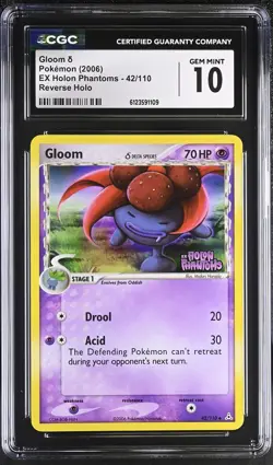 CGC 10 Gloom 2006 EX Holon Phantoms 42/110 Reverse Holo STAMPED Pokemon Card - Image 1
