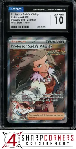 2023 POKEMON PAR-EN ULTRA RARE #239 PROFESSOR SADA'S VITALITY HOLO CGC 10 - Image 1
