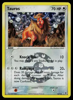 Pokemon Card - Tauros FireRed & LeafGreen 16/112 Reverse Holo Rare - Image 1
