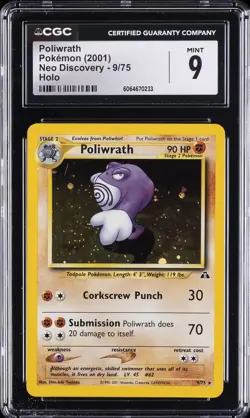 2001 POKEMON NEO DISCOVERY - HOLO #9/75 POLIWRATH CGC 9 - Image 1