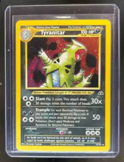 2001 Pokemon Neo Discovery Tyranitar Holo #12/75 Damaged - Image 1