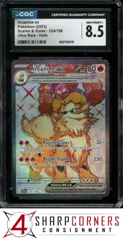 2023 POKEMON SCARLET & VIOLET ULTRA RARE #224 ARCANINE EX HOLO CGC 8.5 - Image 1