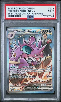2025 POKEMON DRI SPECIAL ILLUSTRATION RARE #233 TEAM ROCKET'S NIDOKING EX PSA 9 - Image 1