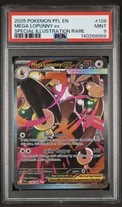 2025 POKEMON PHANTASMAL FLAMES SPECIAL ILLUSTRATION RARE MEGA LOPUNNY EX PSA 9 - Image 1