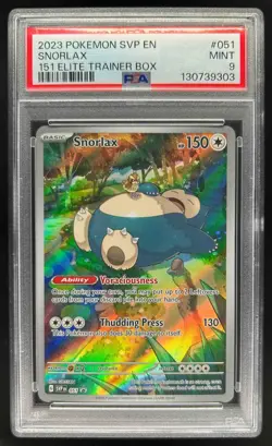 2023-25 Pokemon SV Black Star Promos SVP EN Snorlax Full Art #051 PSA 9 - Image 1