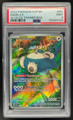 2023-25 Pokemon SV Black Star Promos SVP EN Snorlax VAR #051b PSA 9 - Image 1
