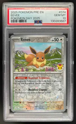 2025 Pokemon PRE EN Eevee Pokemon Day 2025 #074/131 PSA 10 GEM MINT - Image 1