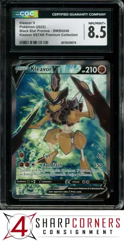 2022 POKEMON SWSH PROMO KLEAVOR VSTAR PREMIUM COLLECTION #248 KLEAVOR V CGC 8.5 - Image 1