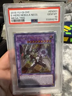 Yugioh PSA 10 Gem Mint 2018 Elemental HERO Nebula Neos CT15-EN101 LE Secret Rare - Image 1