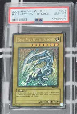 Blue Eyes White Dragon SDK PSA 8 FADED #001 Yugioh 2002 - Image 1