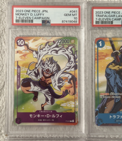 (4) PSA 10 Sequential - 7-Eleven (Seven Eleven) Promo Set - One Piece Tcg Japan - Image 2