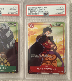 (4) PSA 10 Sequential - 7-Eleven (Seven Eleven) Promo Set - One Piece Tcg Japan - Image 5