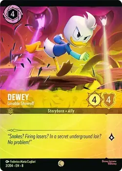 Dewey Lovable Showoff 2/204 Reign of Jafar Cold Foil Disney Lorcana - Image 1