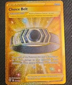 Pokemon Choice Belt Astral Radiance Gold Secret Rare Holo Card 211/189 - Image 1