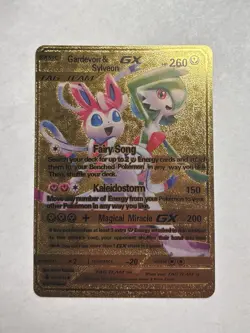 Gardevoir & Sylveon GX - Tag Team - Gold Foil Display Card Fan Art Card NM - Image 1