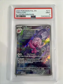 Tinkatuff Holo Illustration Rare Pokemon TCG Paldea Evolved Card 217/193 PSA 9 - Image 1
