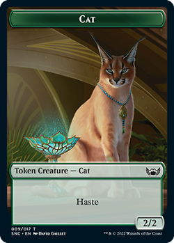 Mint/Near-Mint, English - 4 x MTG Cat Token - Foil Streets of New Capenna - Image 1