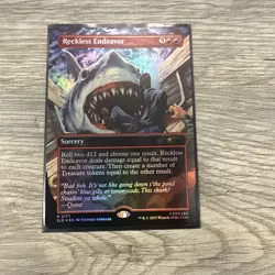 JAWS Reckless Endeavor FOIL Borderless MTG NM Secret Lair (2177) - Image 1