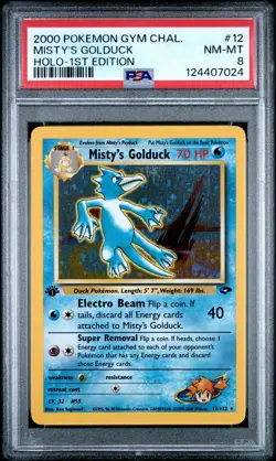 2000 POKEMON GYM CHALLENGE HOLO-1ST ED #12 MISTY'S GOLDUCK PSA 8 - Image 1
