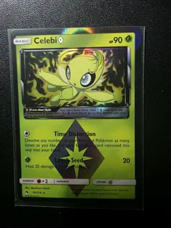 Celebi Prism Star Prism Rare SM - Lost Thunder 19/214 NM Pokemon TCG - Image 1