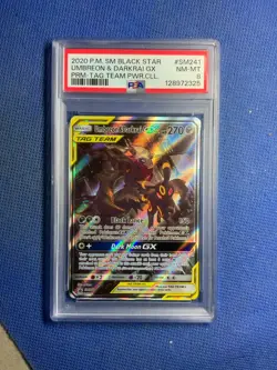 2020 Pokemon SM Black Star Promo Umbreon & Darkrai GX #SM241 PSA 8 - Image 1