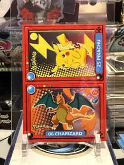 2022 Pokemon Pokedex Sticker Charizard/Pikachu #06/25 silver Foil CO - Image 1
