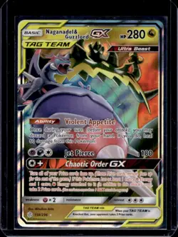 2019 Pokemon Sun & Moon Cosmic Eclipse Naganadel Guzzlord Tag Team Holo #158/236 - Image 1