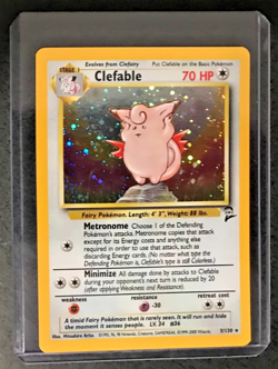 Pokemon Base 2 Clefable 5/130 Foil Holo Rare 70 HP NMM Unplayed WOTC 2000 - Image 2