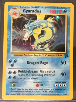 Pokemon Base 2 Gyarados 7/130 Foil Holo Rare 100 HP NMM Unplayed WOTC 2000 - Image 1