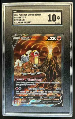 2023 Pokemon SWSH Crown Zenith Entei V Galarian Gallery #GG36/GG70 SGC 10 - Image 1