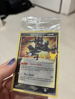 2021 Pokemon Greninja Gold Star SWSH144 Celebrations Promo SHURIKEN SWIRL Sealed - Image 4