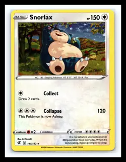 💥 Pokemon TCG Snorlax 141/192 Rebel Clash Rare Cosmos Holo 2020 - Image 1