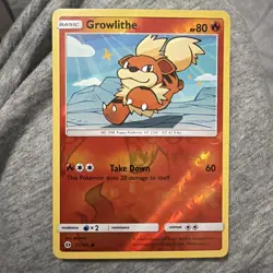 Pokemon TCG Growlithe Sun & Moon Base Set 21/149 Reverse Holo NM - Image 2