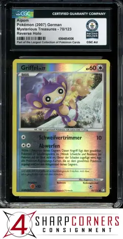 2007 POKEMON GERMAN DIAMOND & PEARL TREASURES #70 AIPOM REV HOLO CGC AUTHENTIC - Image 1
