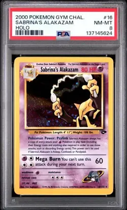2000 Pokemon Gym Challenge #16 Sabrina's Alakazam PSA 8 - Image 1