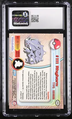 CGC 8.5 Rhyhorn 2000 Series 2 Topps 111 Rainbow Foil Pokemon Card - Image 2