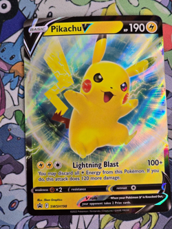 Pikachu V SWSH 198 Black Star Promo Holo Pokemon TCG Card NM EN - Image 1