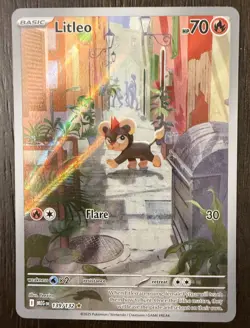 Pokemon Litleo Me01 Mega Evolution 139/132 Illustration Rare Holo TCG Card - Image 1