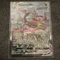 Pokemon Rayquaza VMAX Rapid Strike Secret Rare 218/203 Evolving Skies Card - Image 1