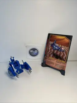 BAKUGAN Terrorcrest 100G Blue/Silver GUNDALIAN INVADERS Battle Gear W/Card RARE - Image 1