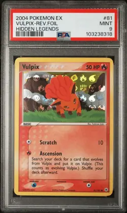 Vulpix 81/101 Pokemon Card EX Hidden Legends Reverse Holo PSA 9 MINT - Image 1