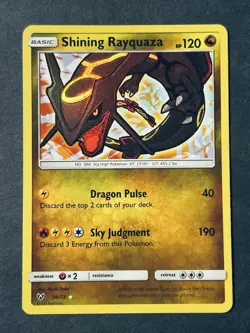 Shining Rayquaza 56/73 Shining Legends Holo Rare Pokemon Card NM - Image 2