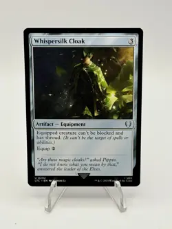 Whispersilk Cloak 0292 Non Foil Uncommon LOTR Commander MTG Near Mint - Image 1