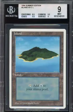 MINT BGS 9 Summer Magic Island {BLUE SKY} ~ w/2x 9.5 SUBs ~ Vintage MTG!!! - Image 1