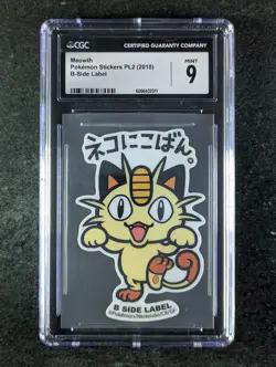 2018 Pokemon MEOWTH Stickers Pt.2 B-Side Label Series UV-Resistant CGC 9 - Image 1