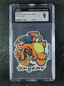 2018 Pokemon CHARIZARD Stickers Pt.1 B-Side Label Series UV-Resistant CGC 9 - Image 1