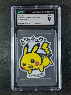2018 Pokemon PIKACHU Stickers Pt.1 B-Side Label Series UV-Resistant CGC 9 - Image 1