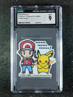 2025 Pokemon RED & PIKACHU Stickers Pt.1 B-Side Label Series UV-Resistant CGC 9 - Image 1